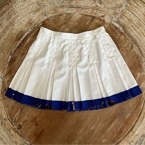 Vintage Tennis Pickleball Skirt White Pleated Athletic Skort Size M